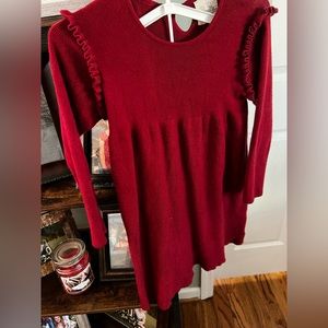 girls red sweater dress